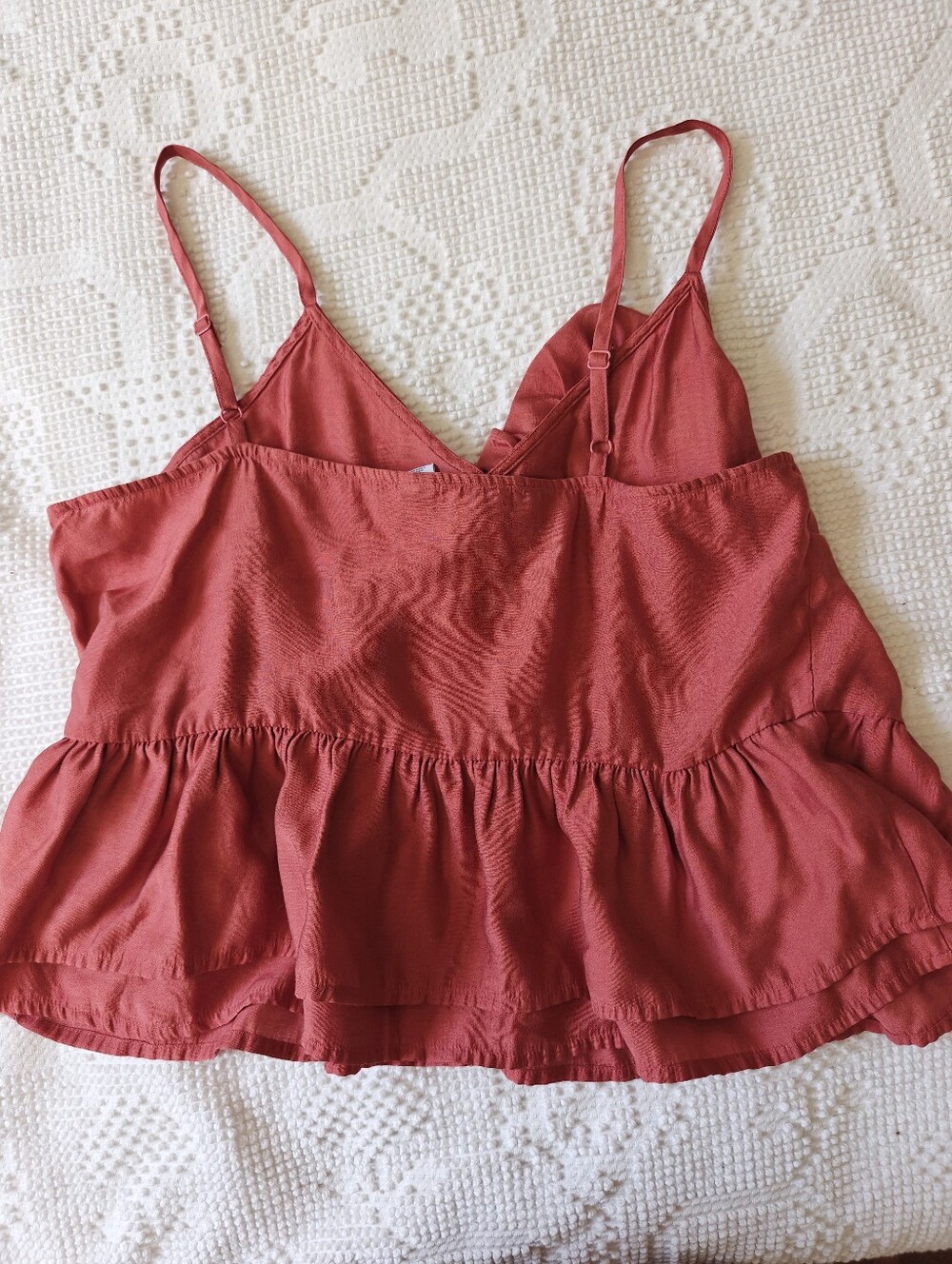Old Navy Rust Red Ruffle Camisole - Picture 2 of 2